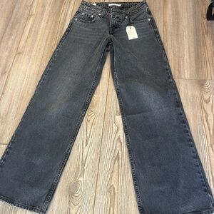 Levi's Washed Black Wide-Leg High-Rise Jeans